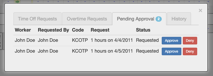 awaiting approval tab